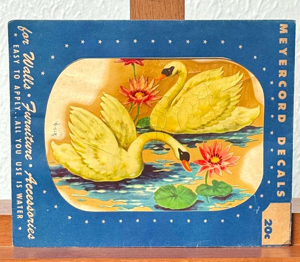 Meyercord Swan Decals 873-A, Pair of Vintage Water Transfer Packets